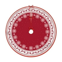 EWASWON Christmas 36 Inch Multicolor Christmas Tree Skirt - Classic Polyester Design with Glossy Edges, Festive Holiday Decor for Family Gatherings & Gifts