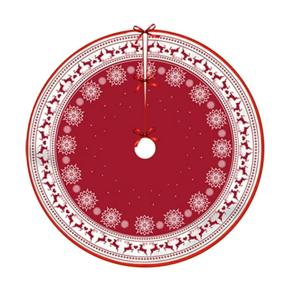 EWASWON Christmas 36 Inch Multicolor Christmas Tree Skirt - Classic Polyester Design with Glossy Edges, Festive Holiday Decor for Family Gatherings & Gifts