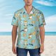 thumbnail image 2 of Fotbe Cute Dogs Corgi Camisa Hawaiana para Hombre Unisex – Camisa Casual de Verano con Botones de Manga Corta de Algodón y Lino,Large, 2 of 7