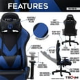 thumbnail image 4 of Gaming Chair, Office Chair, Ergonomic PC Computer Chair, Reclining Racing Chair with Headrest and Lumbar Support, Gaming Chair for Adults Men Women Teens, Suitable for Office, Study, Bedroom, Blue, 4 of 7
