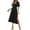 Black, variant on ZZwxWA Maxi Dress for Women Wrap V Neck Short Sleeve Empire Pleated Waist Summer Casual Elegant Long Dresses with Pockets
