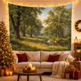 thumbnail image 3 of Forest Clearing Stream Landscape with Dappled Sunlight, Serene Boho for Nature Lovers, Botanical Wall Art, Housewarming Gift, Tapestry Wall Hanging for Bedroom and Living Room, 3 of 7