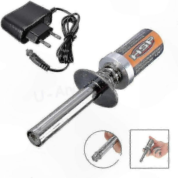 Rechargeable 1.2V Glow Plug Starter Igniter for 1/10 1/8 Gas Nitro RC Engines