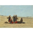 thumbnail image 3 of Eugène Boudin 24x18 Black Modern Framed Museum Art Print Titled - Women on the Beach at Berck (1881), 3 of 5