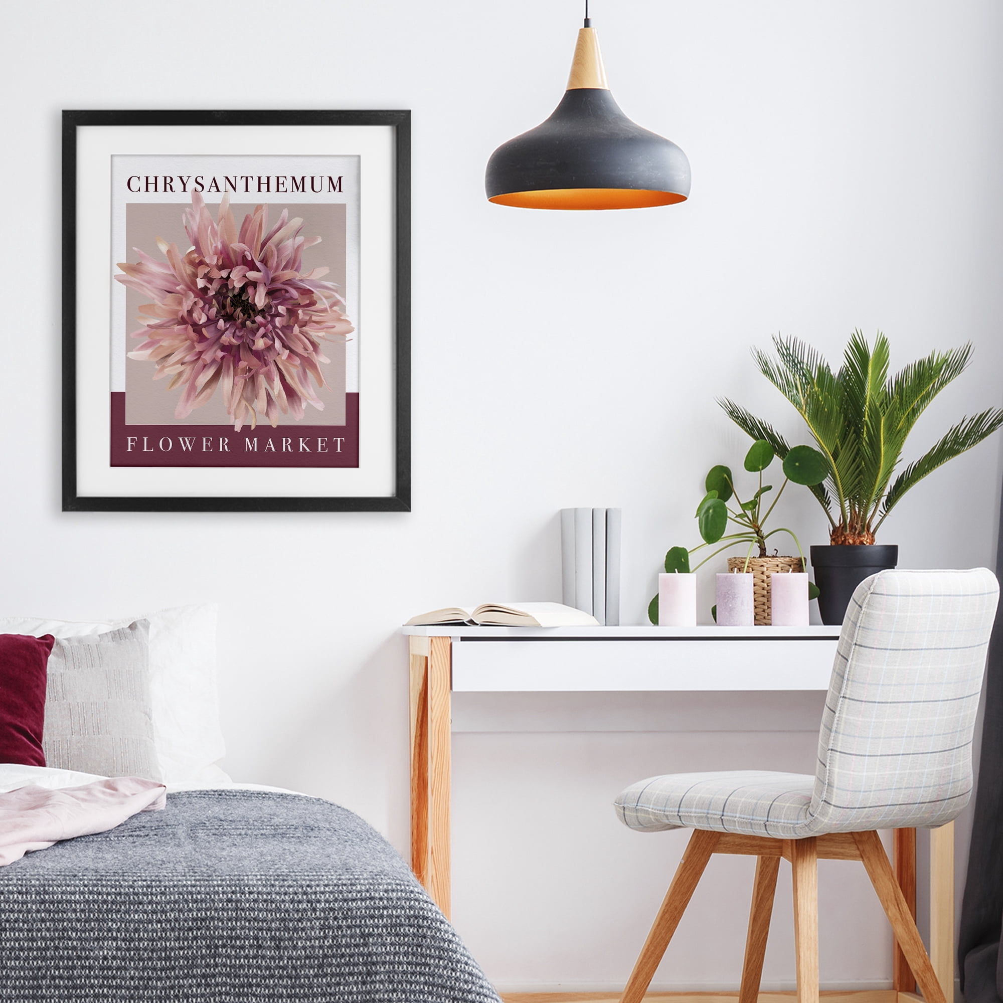 Stupell Industries Chrysanthemum Flower Market Black Framed Print Under Glass, design by Jennifer Stith