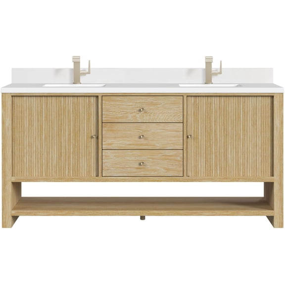 James Martin Vanities D404-V72-1Wz Marigot 72" Double Basin Wood Vanity Set - Sunwashed