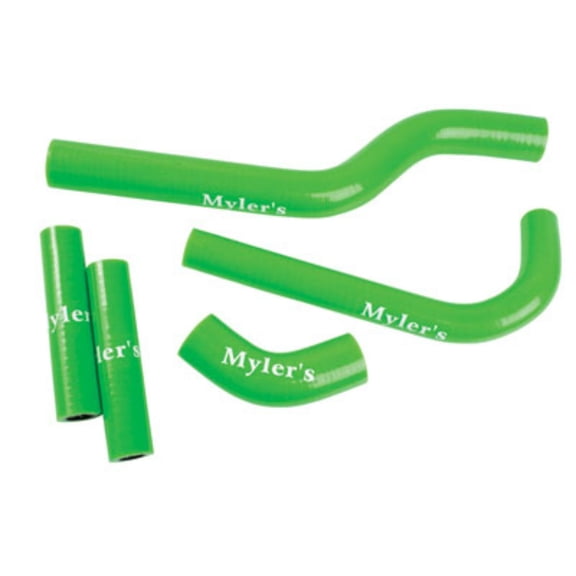 Mylers Silicone Radiator Hose Kit Green for Kawasaki KX100 2014-2018