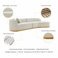 thumbnail image 4 of Daria Chenille Sofa Sectional with Solid Wood Frame and Pillows in Ivory, 4 of 11