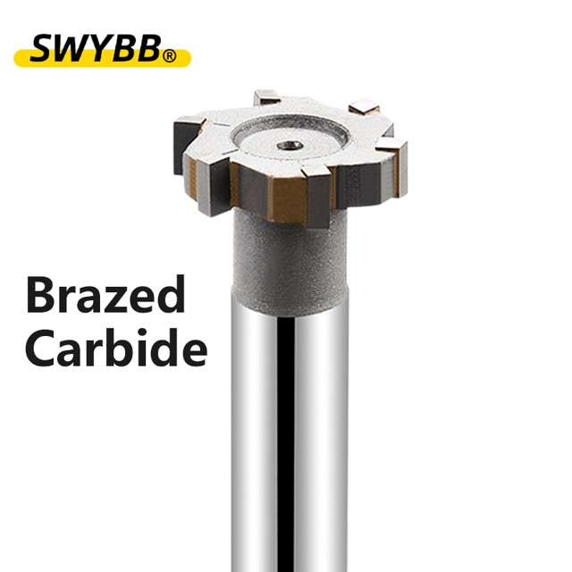 T Slot Milling Cutter HSS High Speed Steel Brazing Carbide Groove End Mill CNC Tool Machining Steel Metal Aluminum Diameter 8~80 FWZ