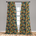 thumbnail image 5 of Ambesonne Sugar Skull Curtains, Diamond Eyes Roses, Pair of 28"x95", Multicolor, 5 of 5