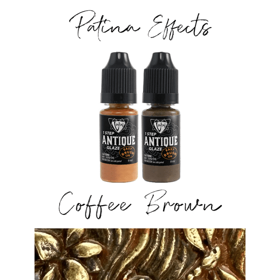 Coffee Brown Patina Effects Kit (4pcs), Antique Glaze, Jewelry Craft, Multi-surface