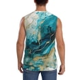thumbnail image 4 of Lsque Abstract Ocean Currents Print Men's Cotton Blend Sleeveless Muscle Shirts (S-3XL)- Moisture Wicking, Odor Protection, UPF 30+,Small, 4 of 8