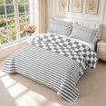 thumbnail image 3 of Manfei Geometric Check Twin Quilt Set,Classic Plaid Twin Coverlet Set,Gray White,2-Piece,1 Bedspread and 1 Pillowcase, 3 of 7