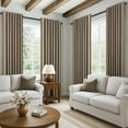 thumbnail image 4 of Topfinel Back Tab Hooks Curtains 108 Inch Long, 100% Blackout Thermal Insulated DarkFlax Linen Drapes with Hooks，2 Panel Sets Window Curtains, 4 of 9
