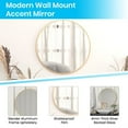thumbnail image 3 of Flash Furniture Modern Round Wall Mounted Mirror, Gold, 3 of 7