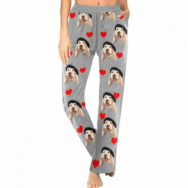 Pantalones largos de pijamas para el hogar con estampado de animales a la moda para mujer Fridja nalpqowj26999