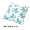 thumbnail image 3 of Throw Pillow Covers, Cute Octopus Green Soft Square Pillow Cases with Invisible Zipper for Couch Bed Sofa, Farmhouse Fall Home Decor 18"x18", 3 of 7