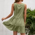 thumbnail image 5 of Hwmodou Dresses Mini Women Dresses Lace Swing Beach Daily Casual V-Neck Waist Sleeveless Vacation Simple Cute Female Sundress, 5 of 8