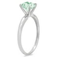 thumbnail image 3 of 2 ct Round Cut Simulated Green Diamond Solitaire 18K White Gold Womens Engagement Ring, 3 of 4