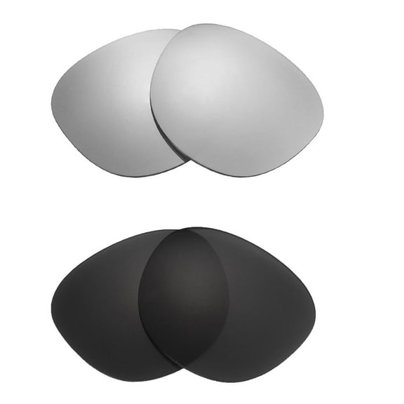 Walleva 2 Paris Polarized Replacement Lenses For Oakley Latch Sunglasses-Titanium   Black