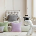 thumbnail image 2 of Purple Pillow Cover Set Solid Supersoft 2 Pieces Corduroy Handmade Decorative Velvet Throw Pillows for Bed, 50cm, 20 x 20 Inch, Lavender, 2 of 13