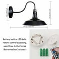 thumbnail image 2 of FSLiving 1-Lamp Battery Wall Lamp 55 Lumens Dimmable LED Remote Control No Wire Black Metal Wall Light Fixture Industrial Retro Goose Neck Design for Corner Loft Bedroom -Easy to Install, 2 of 6