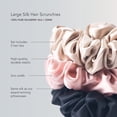 thumbnail image 5 of Fishers Finery 25 Momme 100% Pure Mulberry Silk Large Scrunchies (Red|Green|White - 3 Pk), 5 of 6