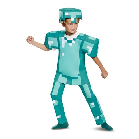 Disguise Minecraft Armor Deluxe Boy's Halloween Fancy-Dress Costume for Child, S (4-6)