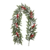 Bfogop Artificial Eucalyptus and Pine Christmas Garland with Red Berries Pine Needles Winter Greenery Garland Christmas Season Holiday Wedding Table Runner Centerpiece Mantel Decor 5.6FT