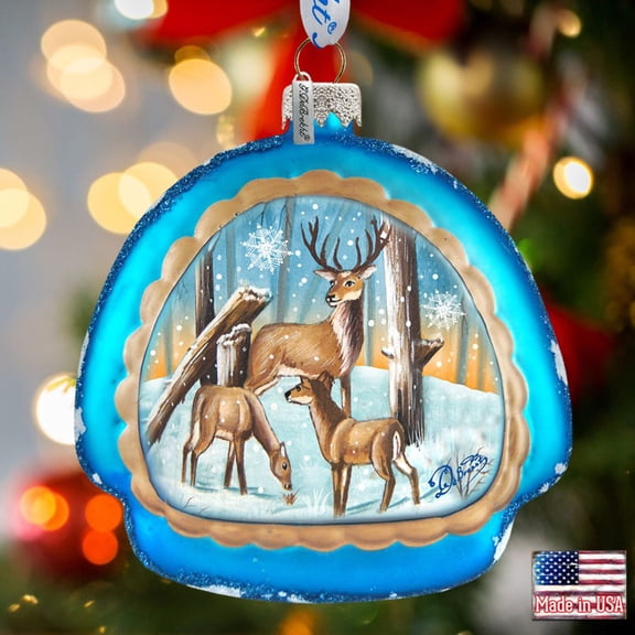 G.DeBrekht Deer Love Glass Ornament by G. DeBrekht