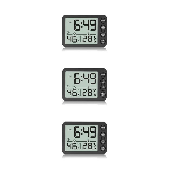 Inteprter Reloj Digital de escritorio, Sensor Dual, alarma electrónica, termómetro, botón de operación, funciona con batería, temporizador LCD, Type1 NO1 Inteprter CBP162529