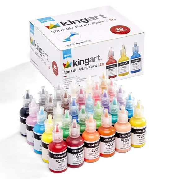 Kingart Studio - Paint set - 30 colors - assorted colors - semi-transparent - 1 fl.oz