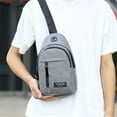 thumbnail image 6 of LHWEN Men's Waterproof Messenger Bag Adjustable Crossbody Chest Bag with USB and Headphone Holes Large Capacity Multipurpose Sling Backpack for Hiking Travel Office School Outdoor Activities, 6 of 9