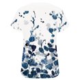 thumbnail image 5 of SMihono Hauts pour Femmes Été Mode Décontractée Col Montant Imprimé Pétale Manches Courtes - T-Shirts Grande Taille, 5 of 5
