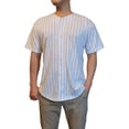 thumbnail image 1 of Lappel Men's Pinstripe Baseball Button Down Jersey College Sports Team Uniforms Size up to 3XL Short Sleeve Athletic Sports Tee Shirts Made in USA, 1 of 4