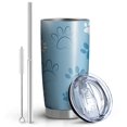 thumbnail image 2 of 20 Oz Blue Dog Paw Footprint Coffee Tumbler Double Wall Insulated Stainless Steel Water Bottle | Metal Reusable Thermoses Flask with Cup Cap | Leak & Sweat Proof with Anti-Dust Lid, 2 of 7