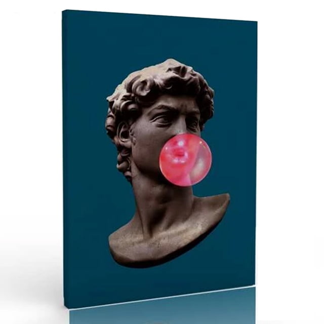 Toystoory Paquete de 2 pinturas con marco estatua patrón carteles impresión decoración lienzo cuadros para dormitorio sala de estar Oficina Decoración del hogar