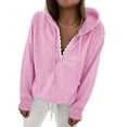 thumbnail image 2 of WENWU Women's Sweatshirts Hoodies Long Sleeve Hoodie Pullovers for Women Soft Hoodie Pink Hoodie Womens Winter Tops Cute Sweatshirt, 2 of 5