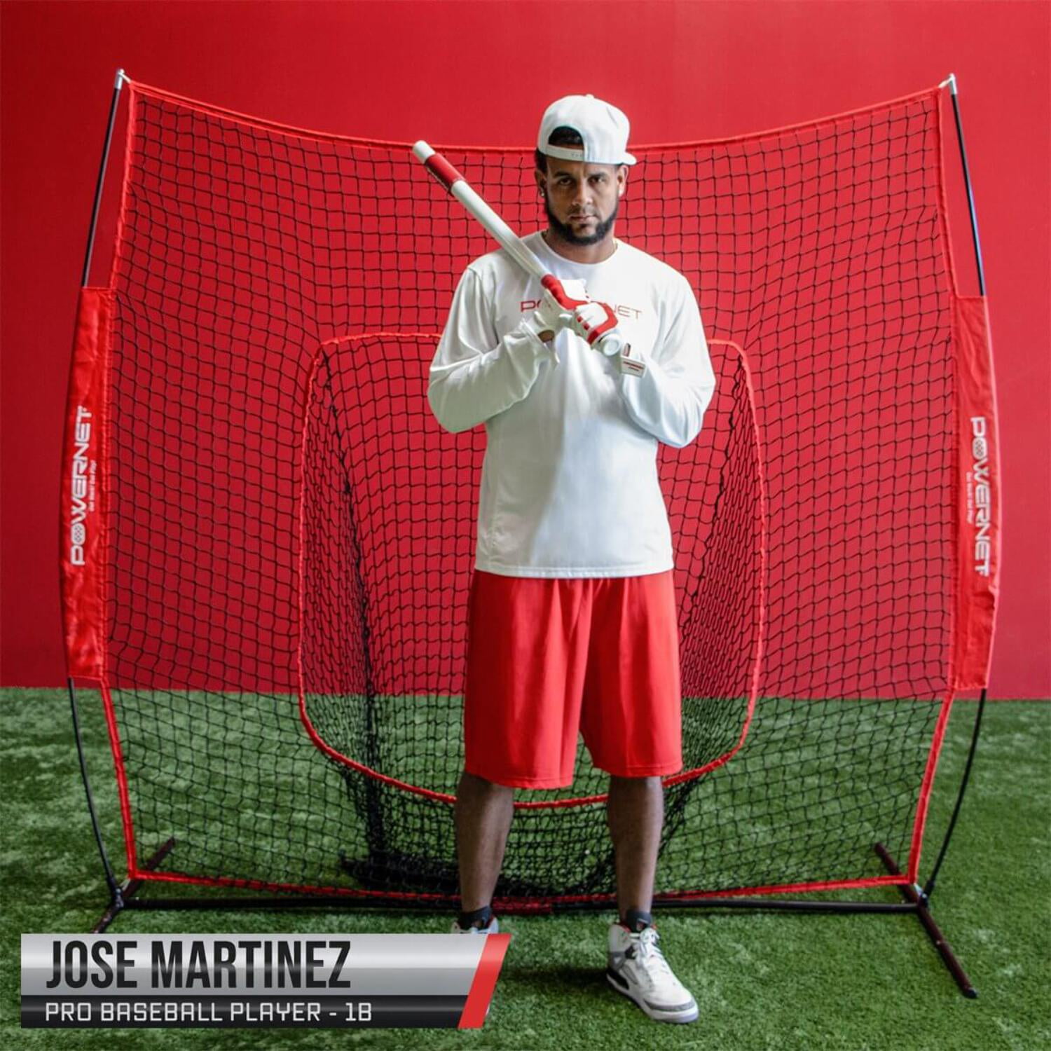 PowerNet Baseball and Softball Practice Net 7 x 7 with Bow Frame  Carry Bag by Jupiter Gear