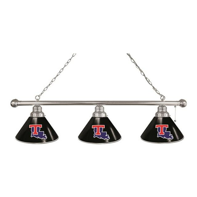 Holland Bar Stool BL3CHLaTech Louisiana Tech Bulldogs 3 Shade Pool Billiard Light, Chrome