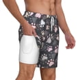 thumbnail image 3 of Goofa Colorful Paws Of Dog Printed Men's Swim Trunks Board Shorts Quick Dry Mens Swimming Trunks with Compression Liner,Breathable Fit Hawaii Beach Shorts-Small, 3 of 9