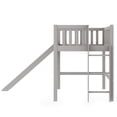 thumbnail image 5 of Twin Bunk Beds with Slide Floor Loft Bed Solid Wood Twin Size Low Loft Bed with Slide and Ladder No Box Spring Required, 5 of 7