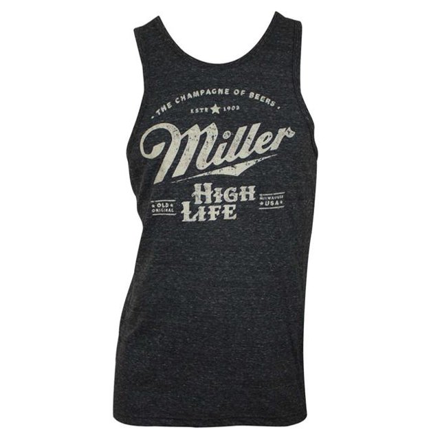 Miller 43309-Large High Life Mens Tank Top, Charcoal - Large