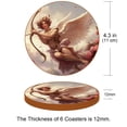 thumbnail image 3 of Cupid 6PCS Round Microfiber Leather Coasters Set, 11x11 cm/4.3x4.3 in Drink Coasters for Table & Home Decor, Easy to Clean & Durable Mats, 3 of 6