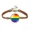 Rainbow, variant on Unisex Alloy 20mm Vintage Cool Colorful Stripes Round Rainbow Flag Handmade Braided LGBT Pride Adjustable Brown Bracelet 8.26"