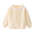 thumbnail image 6 of Jalioing Toddler Girls Sweater Cardigan Cute Lace Patchwork Long Sleeve Crew Neck Button Down Knit Cardigans 0-8 Years, 6 of 9