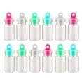 thumbnail image 1 of FELTECHELECTR 50 frascos pequeños de vidrio transparente de 2 ml, botellas de vidrio selladas con tapón de plástico (10 x 18 mm), 1 of 4