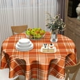 thumbnail image 6 of Fall/Autumn Orange Plaid Tablecloth Thanksgiving Round Tablecloth 60 Inch Orange Fall Table Cloth for Farmhouse Kitchen Decor Polyester Fabric Autumn Table Cover for Party Outdoor Camping, 6 of 6