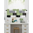 thumbnail image 5 of Sage Green Gray Black White Curtain Valances for Kitchen Windows,Rod Pocket Short Valance Abstract Color Block Patchwork Small Window Treatment for Living Room Bathroom Bedroom,42"x12"-1 Panel, 5 of 9