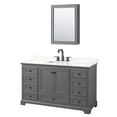 thumbnail image 5 of Wyndham Collection WCS202060SWBWQUS3MED Deborah 60" Free Standing Single Basin Vanity Set, 5 of 7